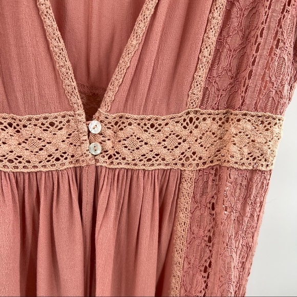 ENTRO dusty rose boho duster size L - Picture 5 of 10